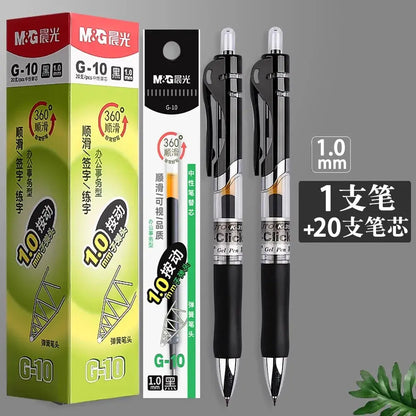 M&G 1.0mm Gel Pens Ultra Thick Large Capacity Signature Pen Practice Black Bold Tip Pen, Office and Student Signature Pen