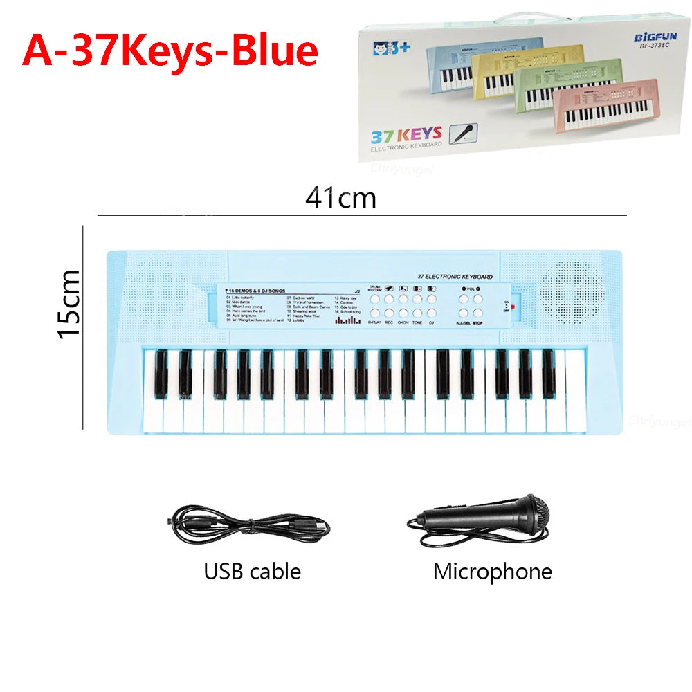 37 Keys Kids Electronic Piano Organ keyboard with Microphone Education Toys Musical Instrument Children Boy Girl Gifts shoporiz
