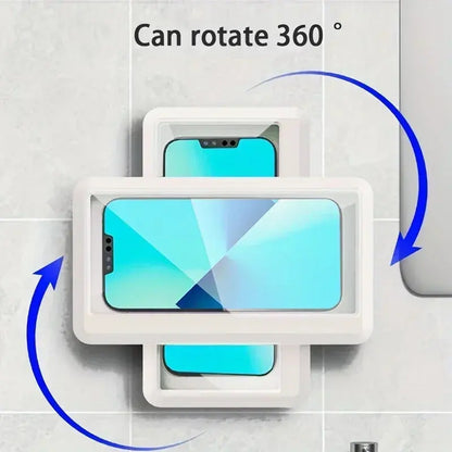 360° Rotation Waterproof Anti-Fog Mobile Phone Case Universal Shower Holder for Bathroom Touchable Plastic Wall Mount Shoporiz