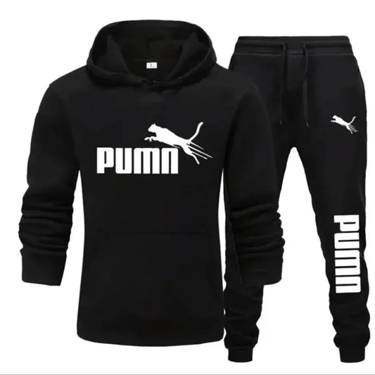 New autumn and winter men's pullover hoodie + pants 2-piece fashionable and trendy fitness jogging casual sportswear set