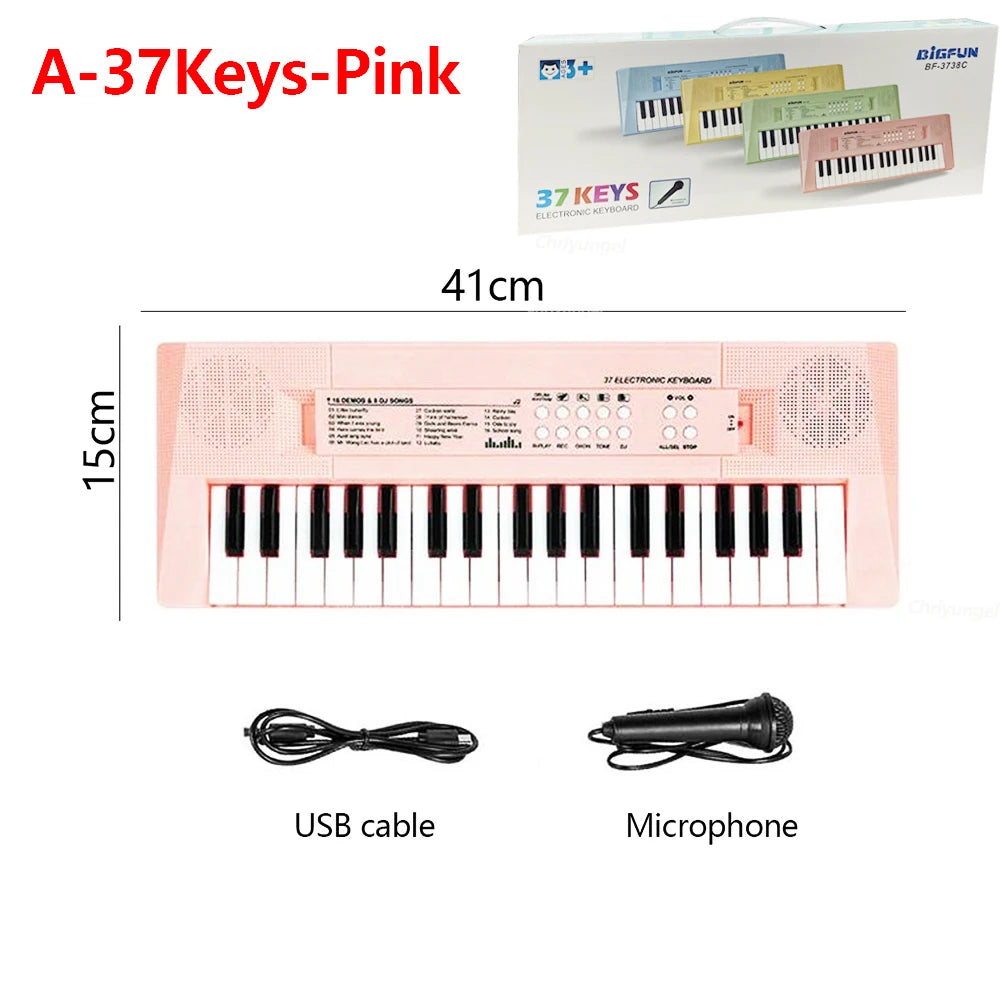 37 Keys Kids Electronic Piano Organ keyboard with Microphone Education Toys Musical Instrument Children Boy Girl Gifts shoporiz