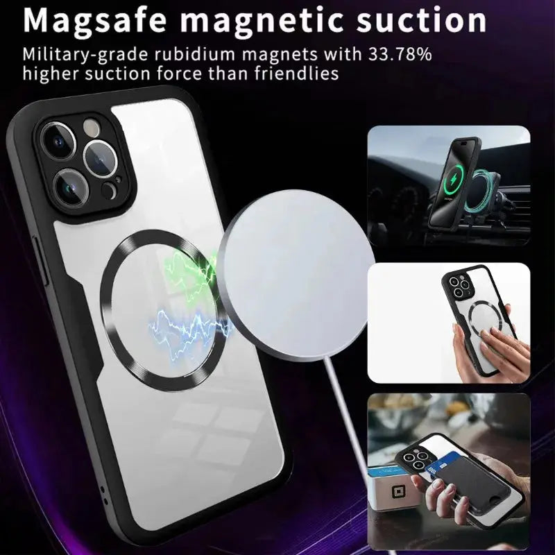 Magnetic For Magsafe 360 Full Body Front+Back Clear Case For iPhone 16 15 11 12 13 14 Pro Max Silicone Bumper Shockproof Cover