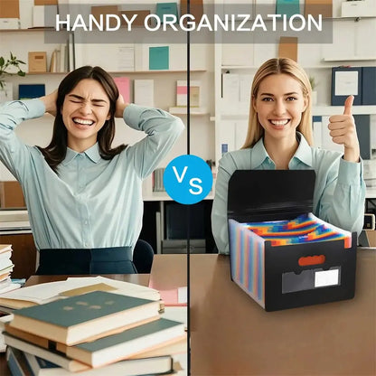 Accordion File Organizer 13 Grid Sealed Flap Folder with  Waterproof Office/Home Document Storage Multi-Pocket A4 Folder Shoporiz