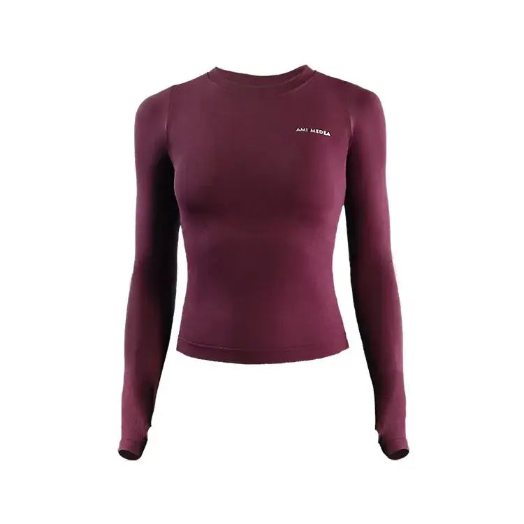 Women's Long Sleeve Top Yoga Shirts Running T-Shirt Workout Fitness Gym Sports Top Training Crop
