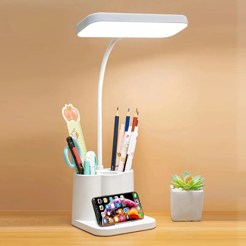 USB Rechargeable Table Lamp Learning Dormitory Bedroom Bedside LED Night Light Eye Protection 3 Levels Dimmable Touch Desk Lamp Shoporiz