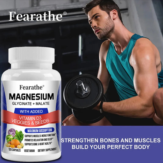 Magnesium Capsules - Magnesium Malate + Glycinate Supplement, Helps Boost Immunity, Promote Heart Health and Strong Bones shoporiz
