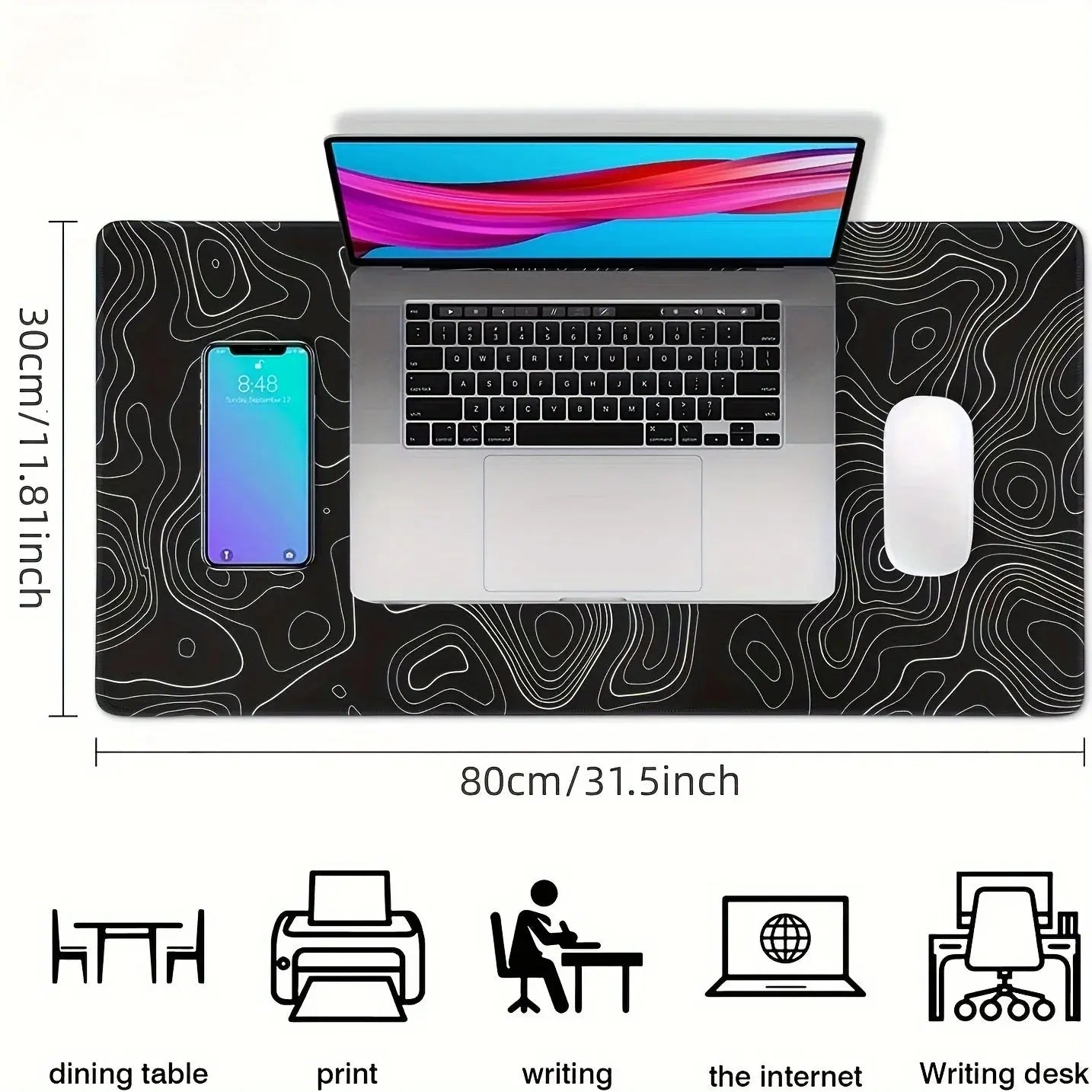 1PC Large Mouse Pads For Desk, Gaming Mouse Pad, Mouse Pad with Stitched Edges and Non-Slip Rubber Base, Extended Mouse Pad