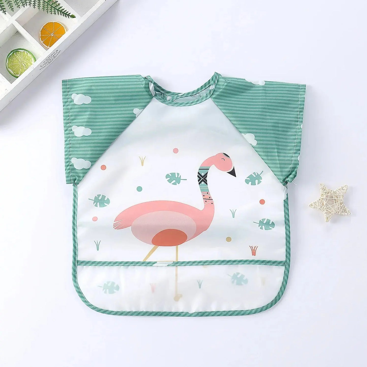 0-3Y Boys Girls Burp Clothes Waterproof Eating Smock Infant Toddler Baby Cartoon Sleeveless Art Apron Animal Smock Soft Baby Bib