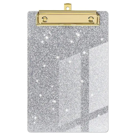 Durable Pink Glitter Acrylic Clipboards Colored Mental Clip Writing Clip Board Student Supplies Office Clipboard Classrooms