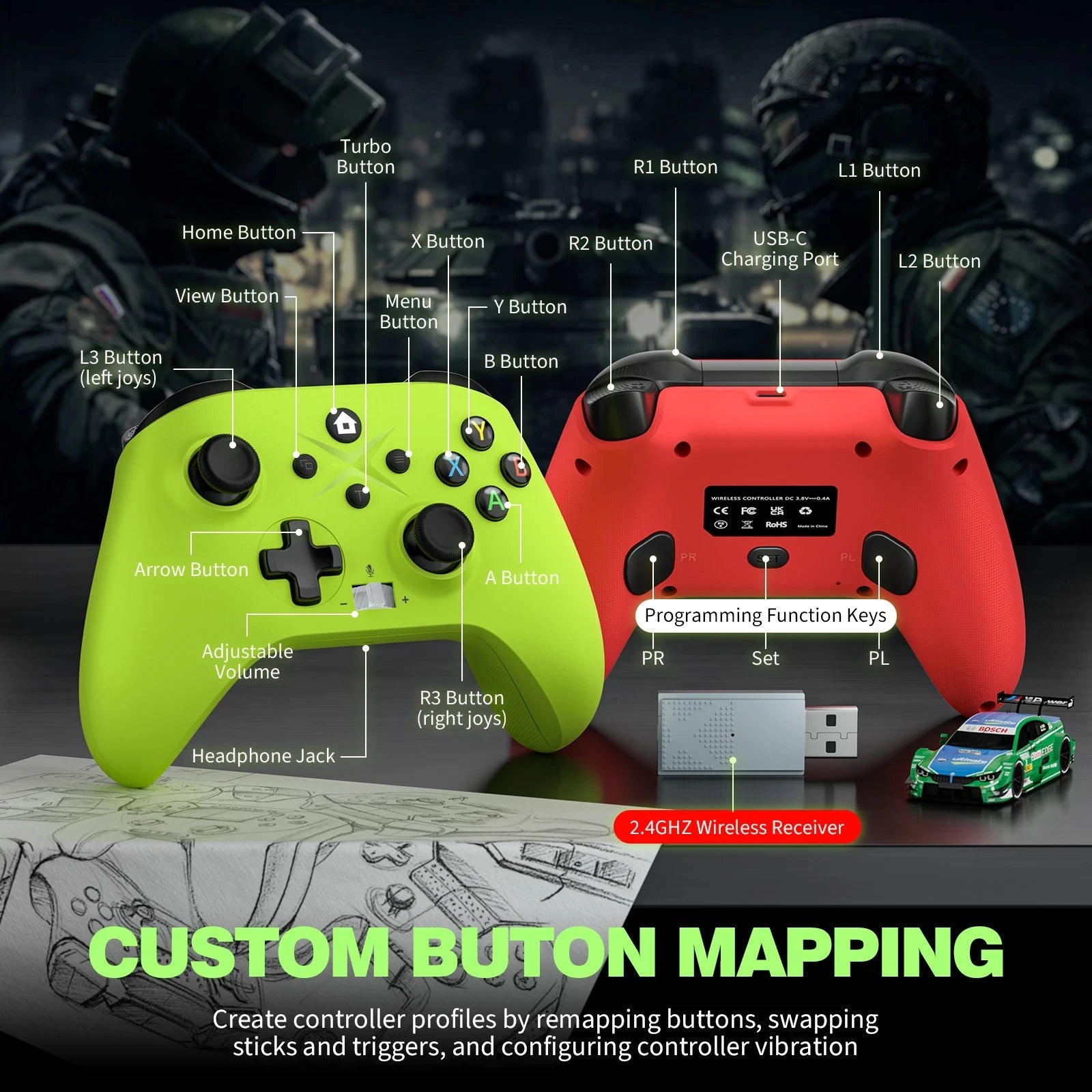 2.4G Gamepad For Xbox One Series X/S/PC/IOS/Android/Steam 6 Axis Gyro With Turbo Function Game Consoles Controller Joystick My Store