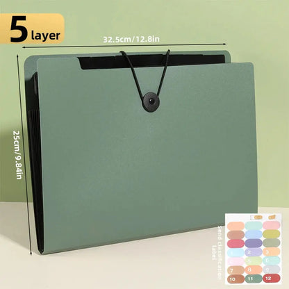 Three Colors Horizontal A4 Folder Students Office Business Trip Multi-layer Large Capacity 5/8/13 Layers Storage Organ Bag Shoporiz