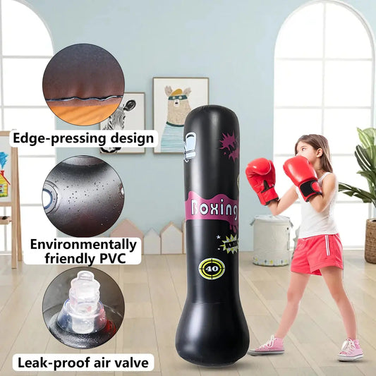 PVC Thickened Inflatable Boxing Column for Children's 1.2m Fitness Punching Bag Non-Fallable Add Sand & Water Large Outdoor Toy