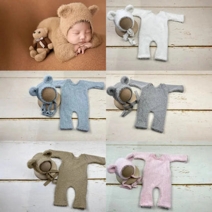 Newborn Photography Props Knitted Outfit Bear Baby Cosplay Glasses Baby Photoshoot Props Accessories Shoporiz
