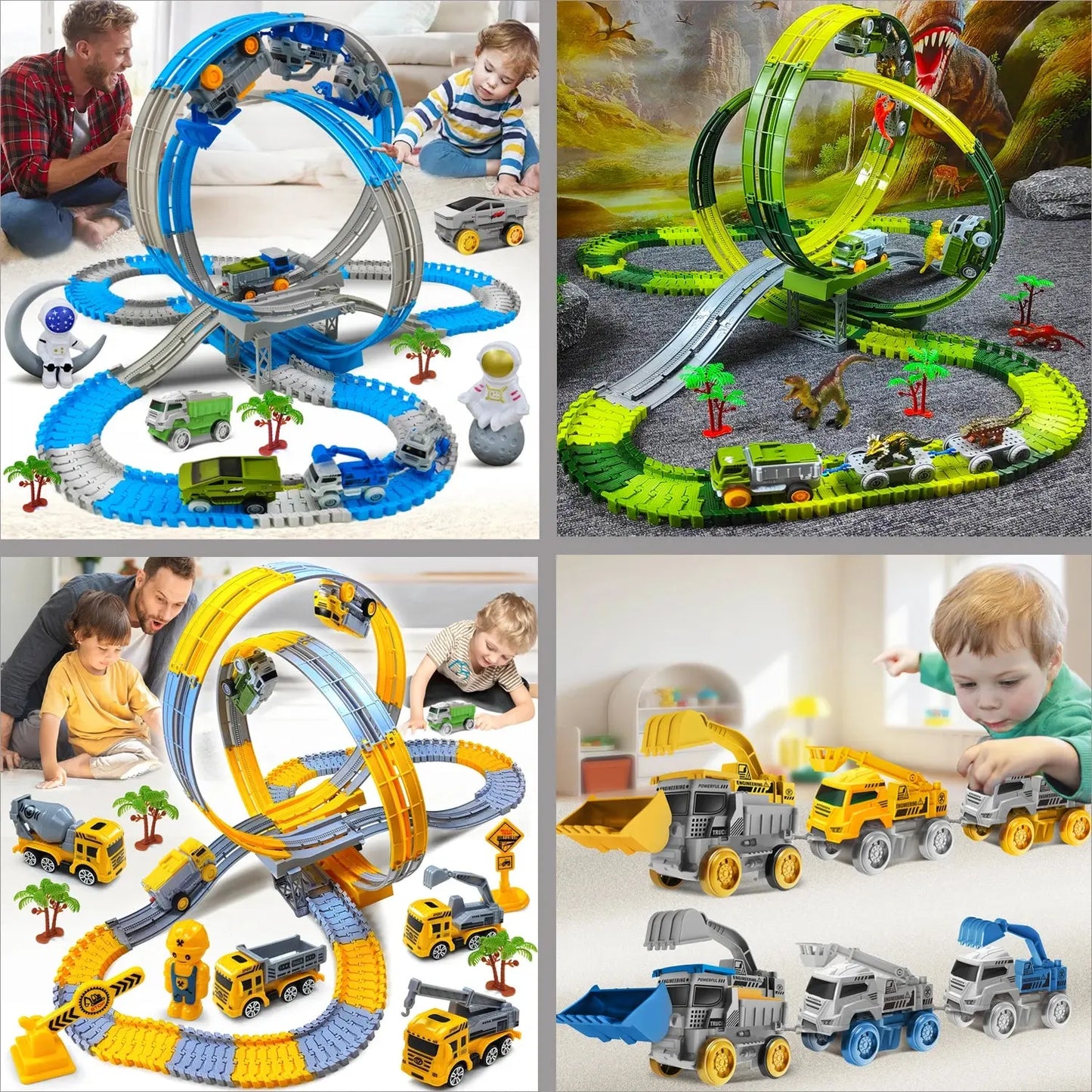 Space Track Toys Magic Climbing electric Engineering Race Car Toy  Bendable Flexible Race track Cars Train Toy For Kid Gift