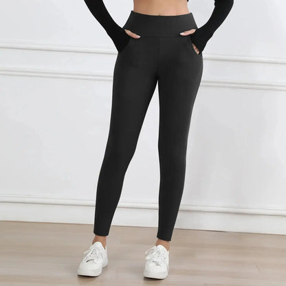 Fleece Women Leggings Thick Flared Pants High-Waisted Thermal Tights Tummy Control Winter Warm Legging Casual Wear Shoporiz
