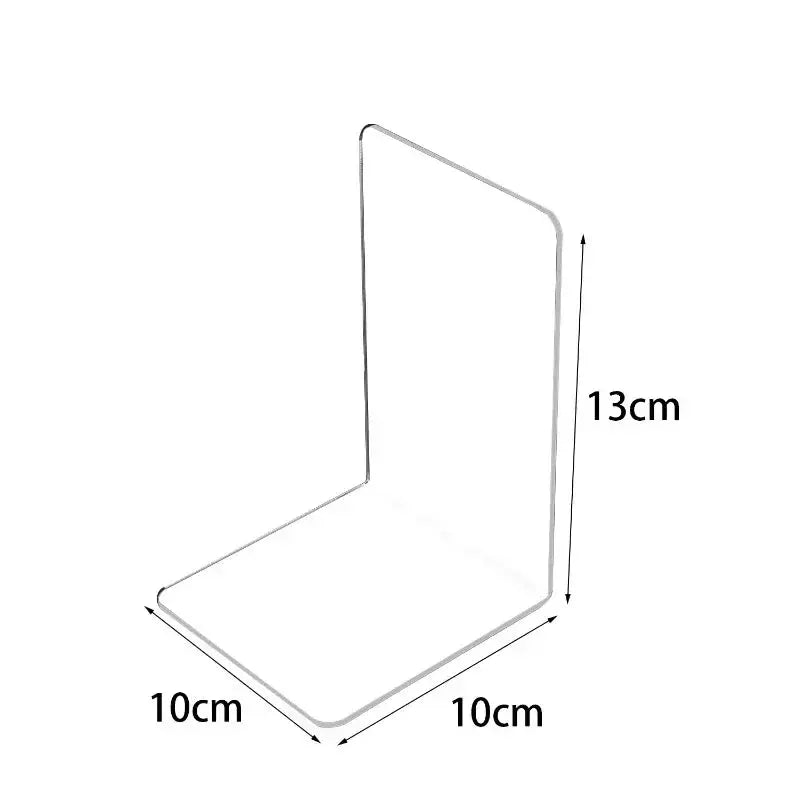 1PC Transparent Acrylic Bookend Stand Desktop Bookshelf Organizer School Stationery Holder Decorative Storage Rack for Books