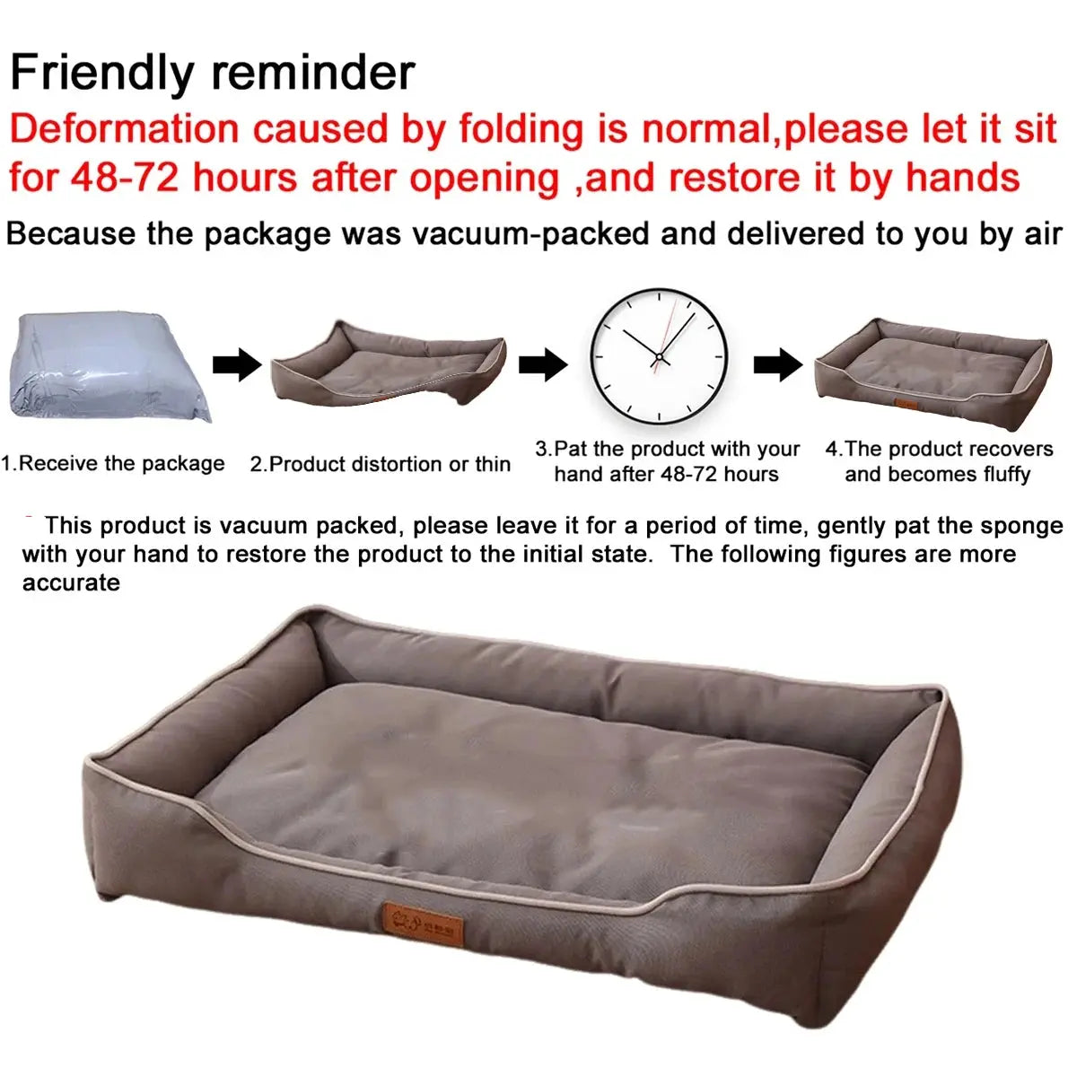 Large Dog Bed Four Season Square Mattress Waterproof Bite-Resistant Soft Thickened Pet Sofa Couch for Cats And Dogs