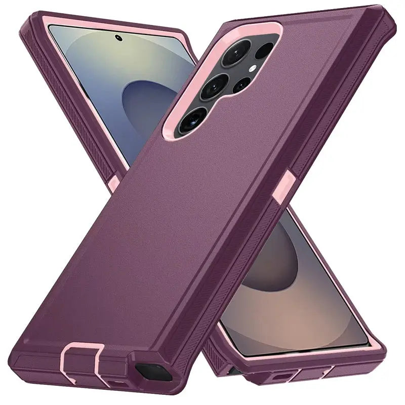 Shockproof Defender Armor Phone Cases For S25 S24 S23 S22 Ultra S21 Plus S20 FE Case Hard PC TPU Stand Military Protector Cover