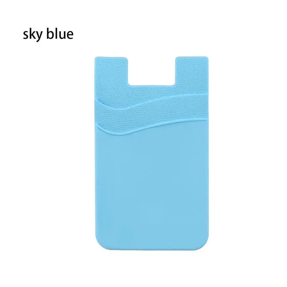 Silicone Phone Card Holder Wallet Case Phone Wallet Stick On Credit Card Holder Phone Pocket for Almost All Cell Phone
