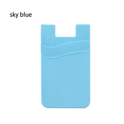 Silicone Phone Card Holder Wallet Case Phone Wallet Stick On Credit Card Holder Phone Pocket for Almost All Cell Phone