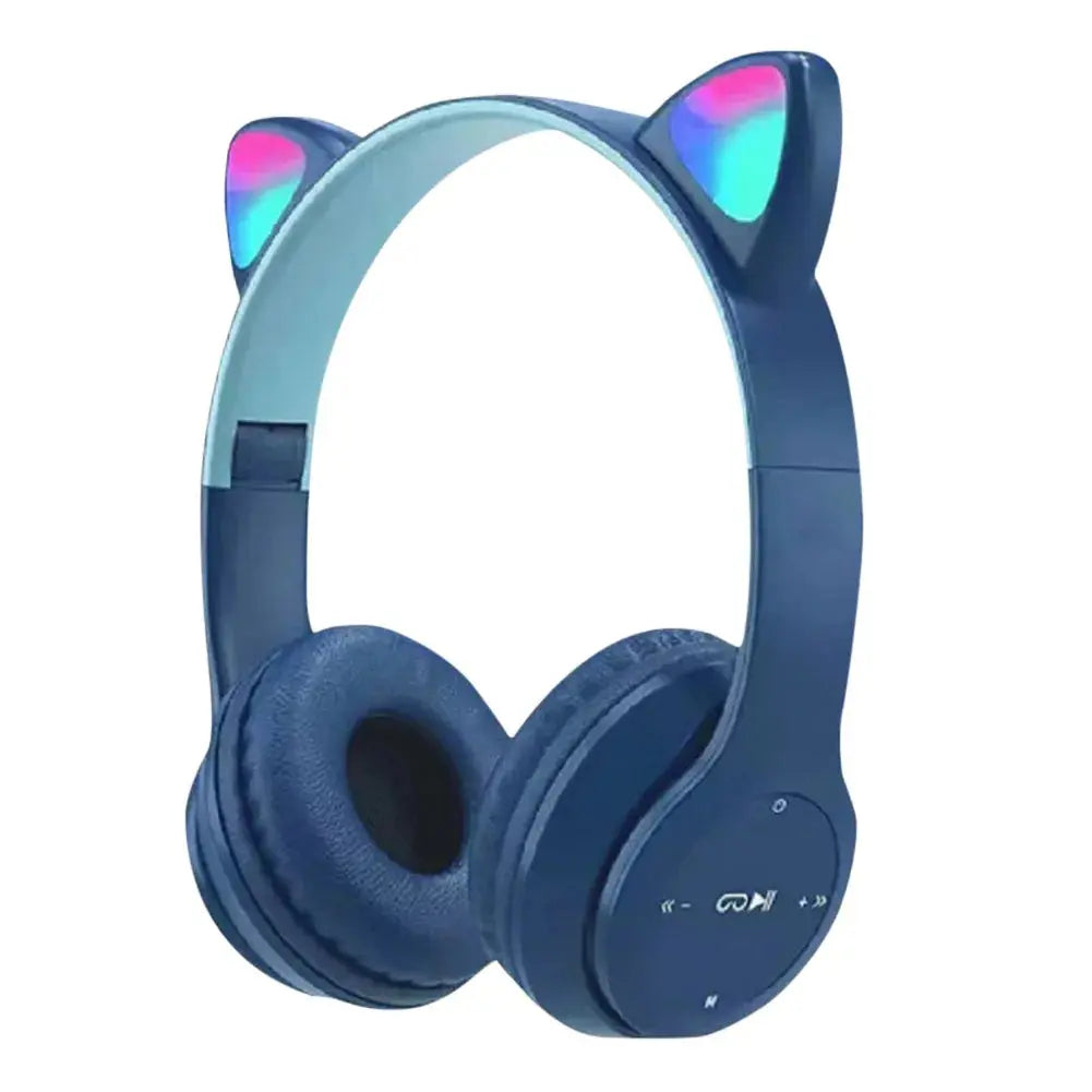 Cute Cat Ear Headphones with RGB LED Light Wireless Headset