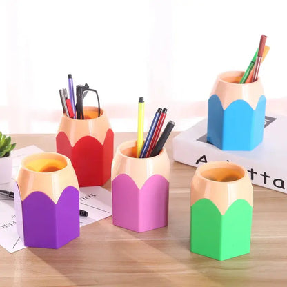 Cute Pencil Head Shape Pen Holder Pencil Storage Box Student Desktop Office Shoporiz