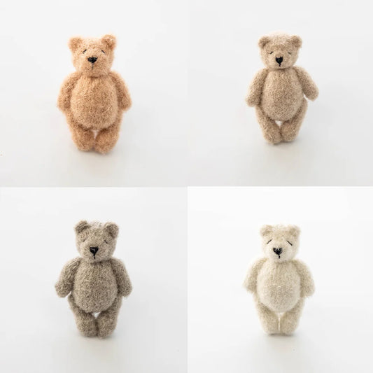 Handmade Knitted Teddy Bear Dolls Photography Toy Mohair Cute Crochet Animal Image Doll Studio Photo Shooting Props Accessories