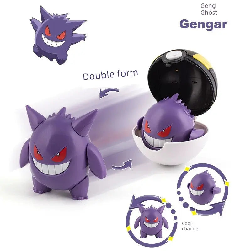 Gengar Pokemon Deformation Poke Ball Fast Dragon Toy Doll Movable Joint Toy Pet Doll Master