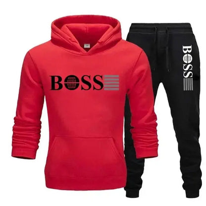 New autumn and winter men's long-sleeved hoodie; pants two-piece set of fashionable outdoor sportswear Shoporiz