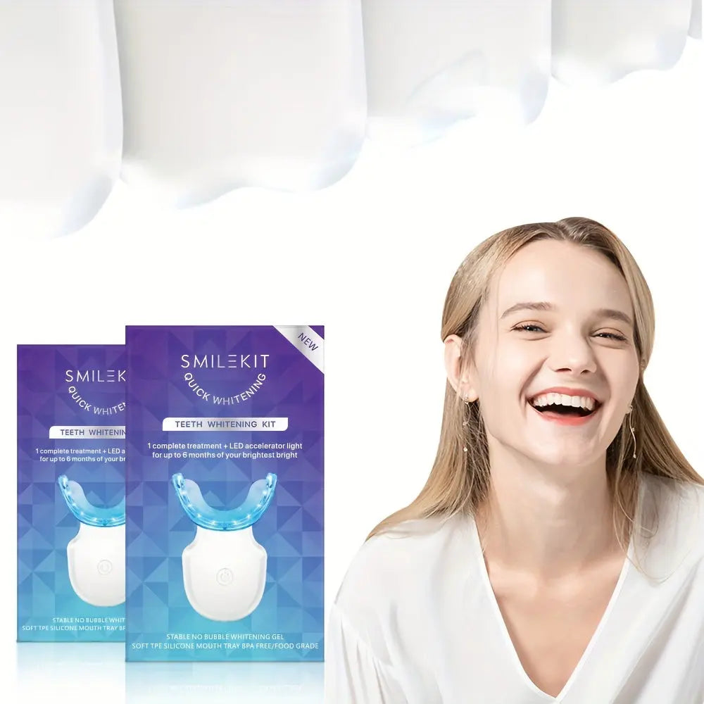Rapidly Rechargeable Wireless Teeth Whitening Kit Advanced LED Blue Light for Safe & Easy At-Home Use Includes 4 Whitening Gel Pens for a Naturally Radiant Stain-Free Smile Shoporiz