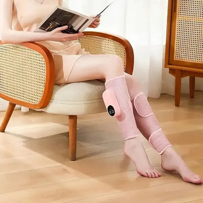 Rechargeable Leg Massager With Heat And Air Compression - 3 Modes, 3 Intensities For Improved Circulation & Swelling, USB Powered, Pink - Ideal For Soothing Leg & Shoporiz