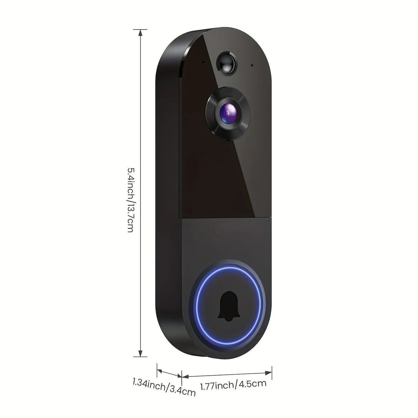 1440P Wireless Smart Doorbell, WiFi Camera, Night Vision Function, Artificial Intelligence Snapshot, Rechargeable Battery, Photo And Video Taking, Two-way Intercom, Local Storage