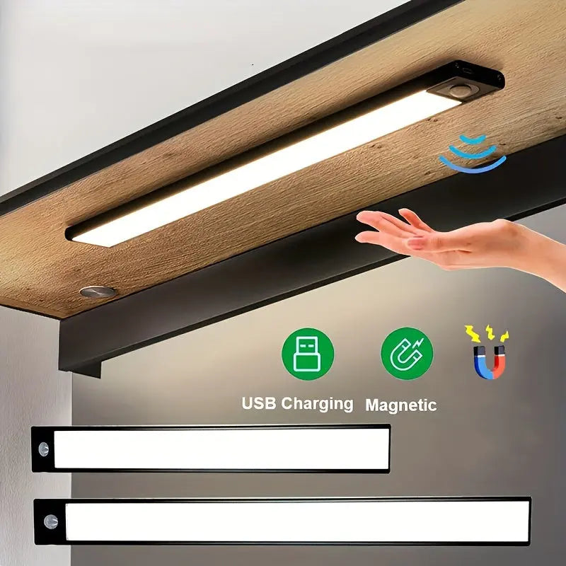Ultra thin LED intelligent night light motion sensor USB rechargeable cabinet light suitable for lighting under cabinets wardrobes bedrooms kitchens Shoporiz