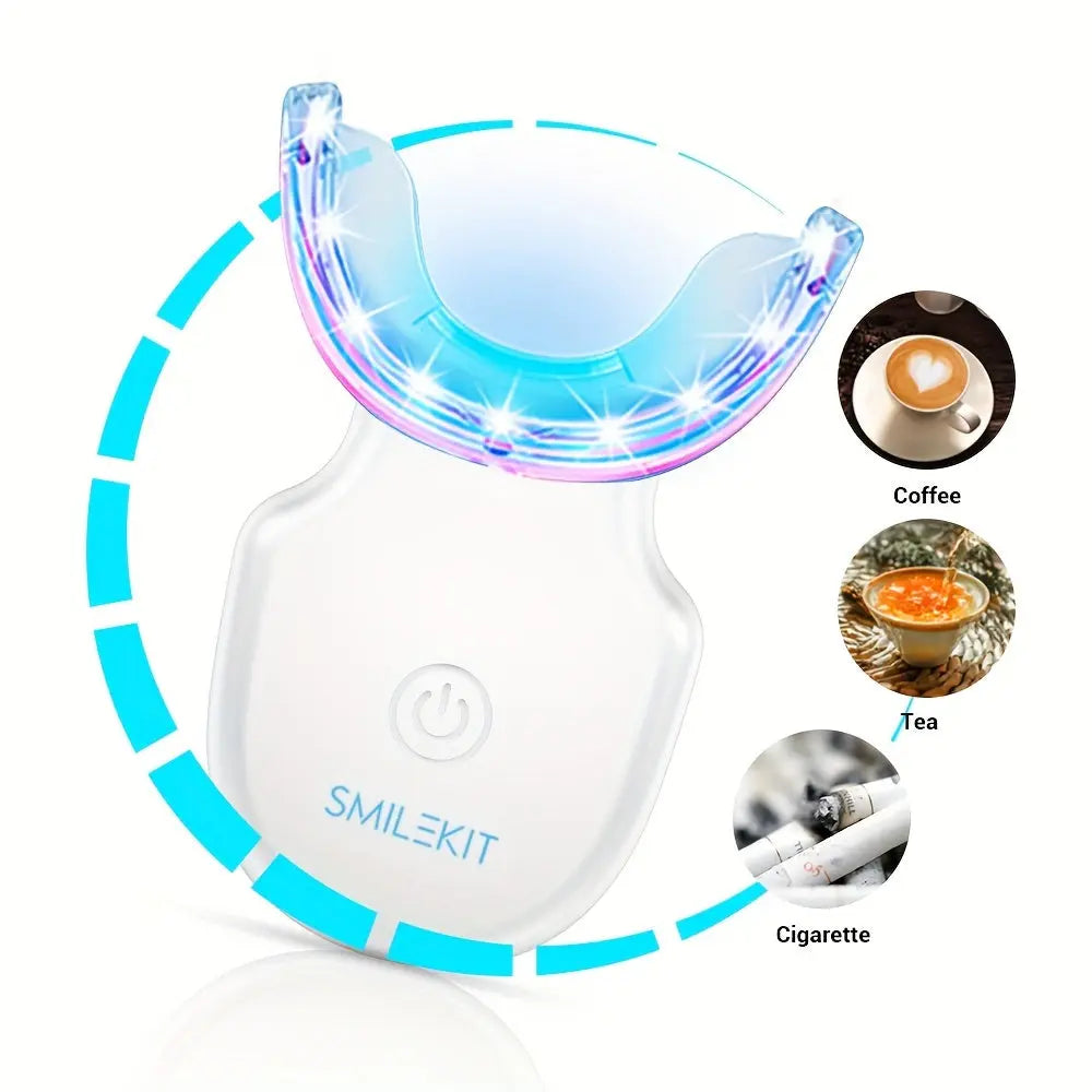 Rapidly Rechargeable Wireless Teeth Whitening Kit Advanced LED Blue Light for Safe & Easy At-Home Use Includes 4 Whitening Gel Pens for a Naturally Radiant Stain-Free Smile Shoporiz