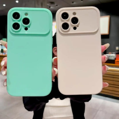 Luxury Solid Color TPU Shockproof Phone Case For IPhone 14 Pro Max 13 12 15 Pro Max Lens Protection Bumper Rear Cover For IPhone 11 Pro Max X XS XR 8 7 Plus Case
