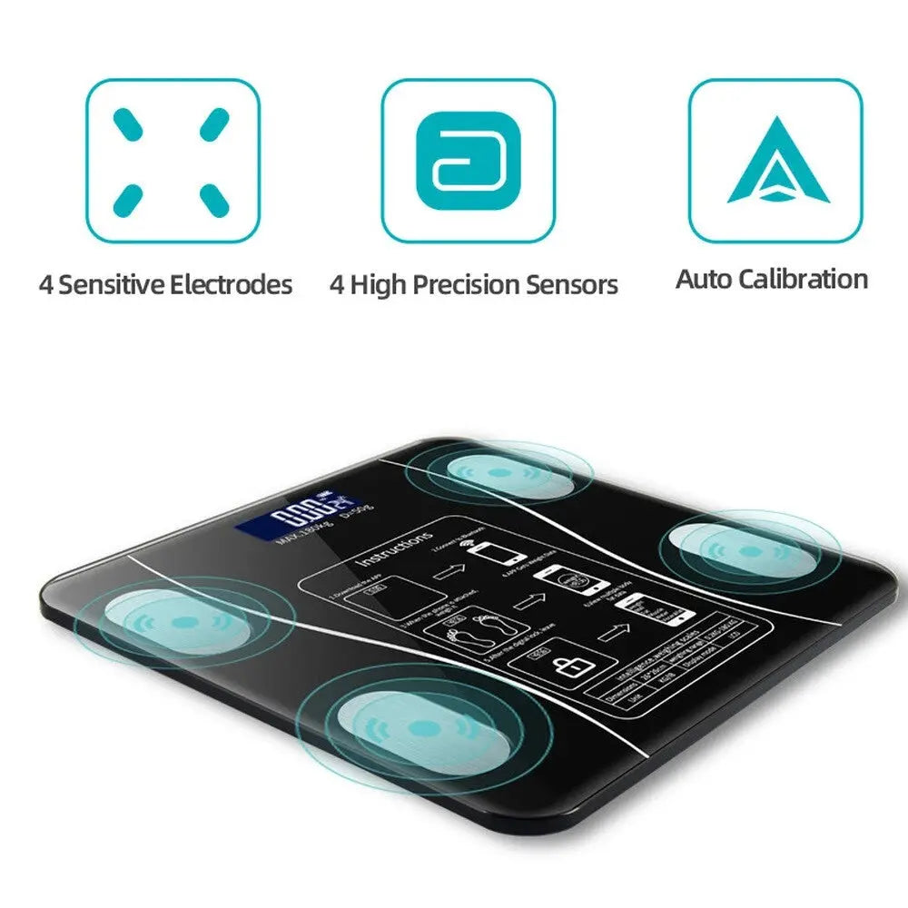 Body Fat Scale 180kg Bluetooth Smart BMI Digital Bathroom Wireless Weight Scales Shoporiz