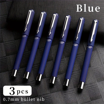 Wuqiannian Quick-Dry Gel Ink Pens, 0.7mm Smooth Writing Plastic Rollerball Black & Blue for School and Office Use