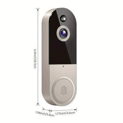 1440P Wireless Smart Doorbell, WiFi Camera, Night Vision Function, Artificial Intelligence Snapshot, Rechargeable Battery, Photo And Video Taking, Two-way Intercom, Local Storage