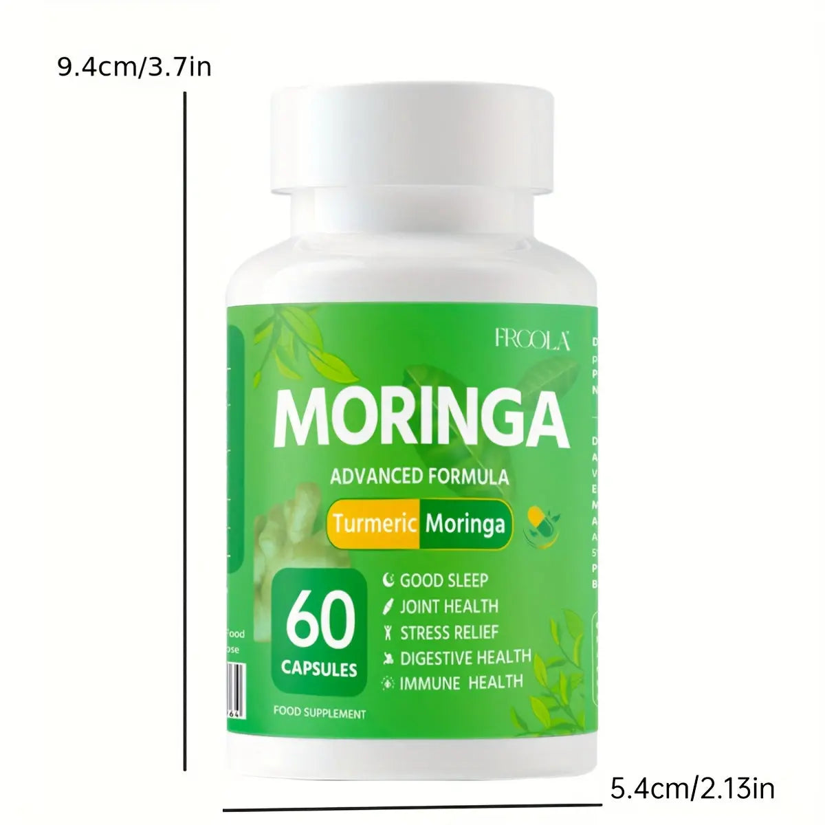 1pc Premium Moringa Leaf Powder - Pure Single Origin Capsules For Nutrition And Wellness - Rich In Antioxidants And Vitamins For Healthy Living