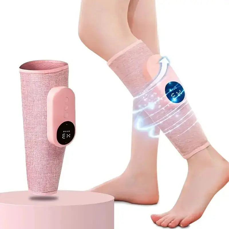 Rechargeable Leg Massager With Heat And Air Compression - 3 Modes, 3 Intensities For Improved Circulation & Swelling, USB Powered, Pink - Ideal For Soothing Leg & Shoporiz