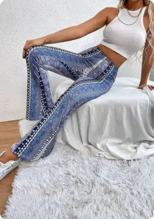 High Elastic Tight Pants Slim Sexy Print Trousers Womens Clothing