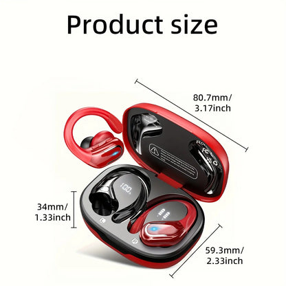 LIFEBEE New Wireless Earbuds for Running Sports, Wireless Earphones with Earhooks Pure Bass Sound, Over Ear Headphones with Dual-LED Display, Noise Cancelling Headset Earphones Built-in Microphone